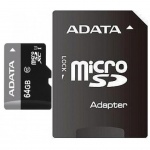 Купити Карта пам'яті A-DATA MicroSDXC 64GB UHS-1 Class 10 Premier + SD adapter (AUSDX64GUICL10-RA1)