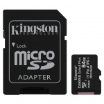 Купити Kingston MicroSDXC 64GB UHS-I A1 Class 10 + SD adapter (SDCS2/64GB)