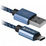 Купити Кабель Defender USB 2.0 AM - Type-C M 1m Blue (87817)