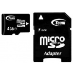 Купити Карта пам'яті Team MicroSDHC 4GB + SD-adapter (TUSDH4GCL403)