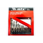 Купити Набір свердел по металу MTX 1,5-6,5mm (через 0,5mm + 3,2mm 4,8mm) НSS 13 шт. 