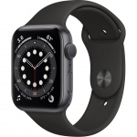 Купити Apple Watch Series 6 GPS 44mm Space Grey Aluminium with Black Sport Band (M00H3UL/A)