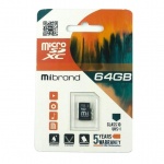Купити Карта пам'яті Mibrand MicroSDXC 64GB Class 10 UHS-1 card only (MICDXU1/64GB)