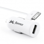 Купити Florence USB 1.2A + cable iPhone 4/4S (CC12-IPH4)