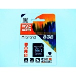 Купити Карта пам'яті Mibrand MicroSDHC 8GB Class 10 + SD adapter (MICDHC10/8GB-A)