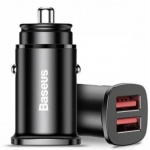 Купити Автомобільний зарядний пристрій Baseus Square metal 30W QC3.0 Black (CCALL-DS01)