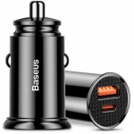 Купити Автомобільний зарядний пристрій Baseus Circular Plastic A/Type-C 30W Dual QC3.0 Black (CCALL-YS01)