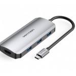 Купити Vention USB3.1 Type-C - HDMI/USB-C Gen 1/USB 3.0x3/PD 100W Hub 6-in-1 