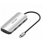 Купити Vention USB3.1 Type-C - HDMI/VGA/USB 3.0x3/PD 100W Hub 6-in-1 (TOIHB)