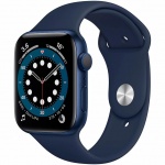 Купити Apple Watch Series 6 GPS 44mm Blue Aluminium Case with Deep Navy (M00J3UL/A)