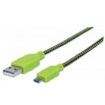 Купити Кабель Manhattan USB 2.0  AM-micro BM 1m Black-Green (352772)