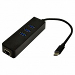 Купити Мережева карта Dynamode USB3.1-TypeC-RJ45-HUB3 Black