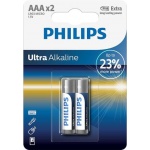 Купити Батарейка Philips Ultra Alkaline LR03 AAA BL/2 (LR03E2B/10)