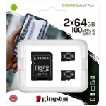 Купити Карта пам'яті Kingston 64GB Canvas Select Plus A1 Micro SDXC (SDCS2/64GB-2P1A)