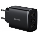 Купити Зарядний пристрій Baseus Compact Charger 3U 17W Black (CCXJ020101)