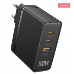 Купити Зарядний пристрій Vention 3xUSB 100W GaN 2хUSB-C+USB-A Black (FEGB0-EU)