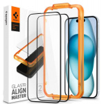 Купити Захисне скло Spigen Apple iPhone 15 Glas tR AlignMaster FC Black 2 Pack (AGL06906)
