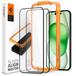 Купити Захисне скло Spigen Apple iPhone 15 Plus Glas.tR AlignMaster FC Black 2 Pack (AGL06886)