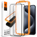Купити Захисне скло Spigen Apple iPhone 15 Pro Glas.tR AlignMaster FC Black 2 Pack (AGL06895)