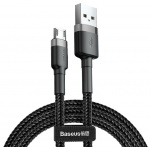 Купити Кабель Baseus Cafule 2.4A AM - Micro USB 1m Grey-Black (CAMKLF-BG1)